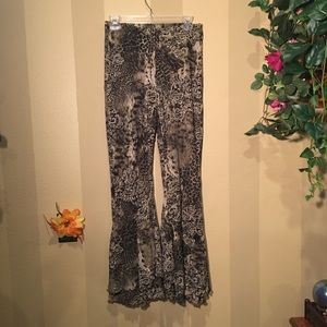 Olive green fully lined layered lace pants